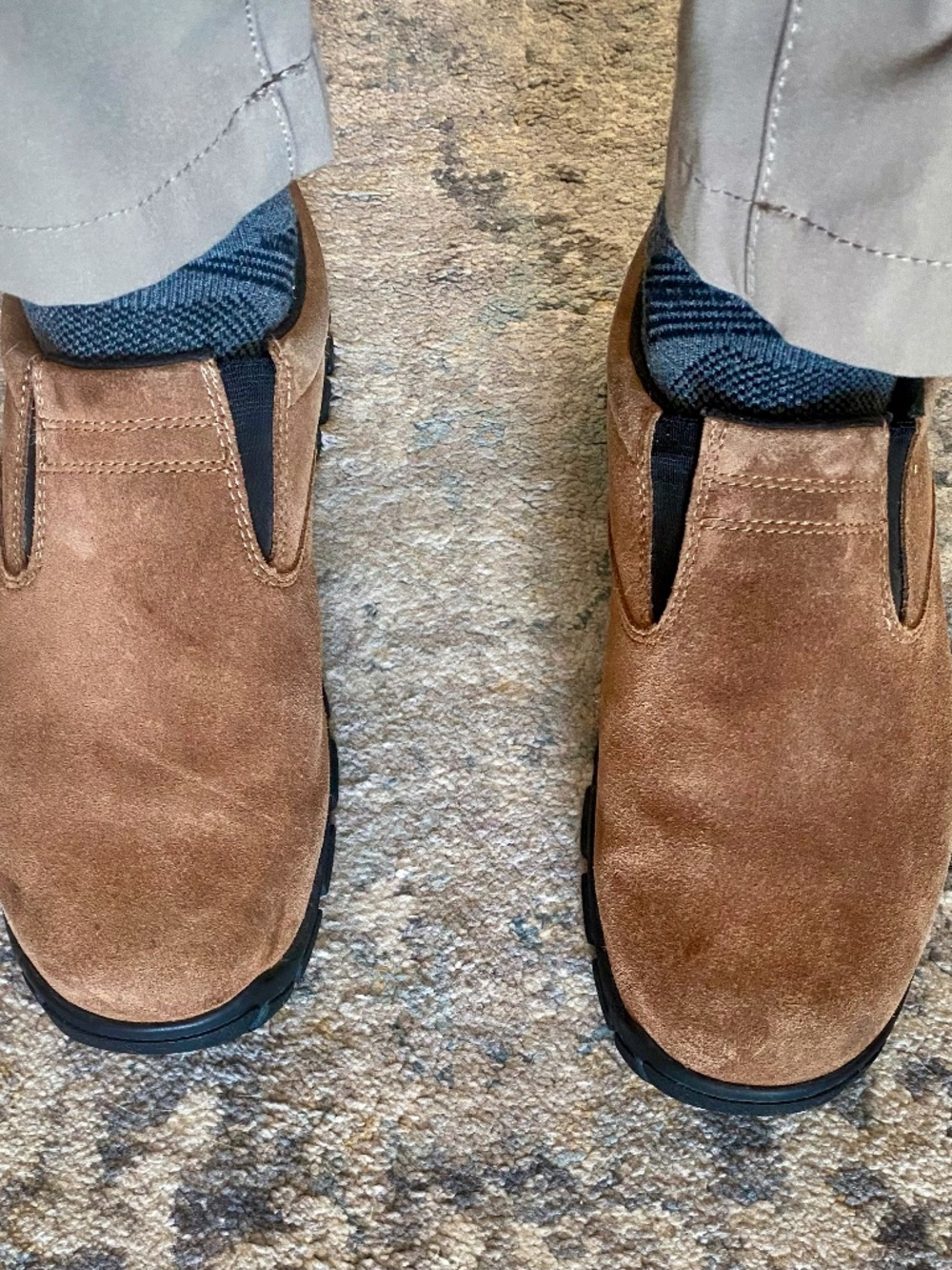 Lands End Shoes Mens‎ 10 M Slip On Loafers Brown Suede Casual Round Toe Muck.